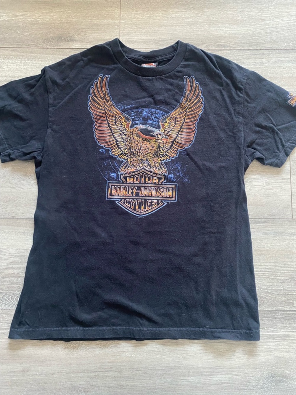 Y2K Harley-Davidson Black Tee with Eagle - Germany